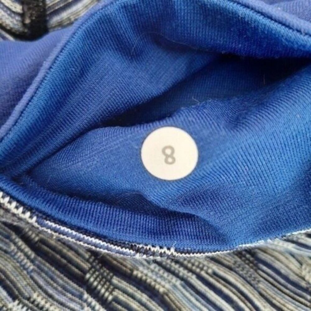 LULULEMON Athletic Crop Leggings Blue & White Sz 8 Flawed - Picture 11 of 11